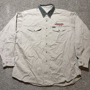 Vintage Woolrich Chore Jacket Barn Coat Beige Mens XL 100% Cotton Embroidered